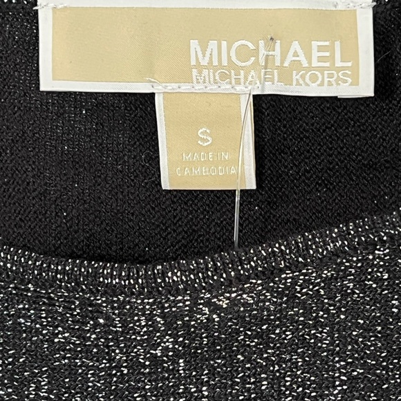 MICHAEL KORS BLACK & SILVER THREAD LIGHTWEIGHT SWEATER HI-LOW HEM NWT. #128 - Picture 3 of 9